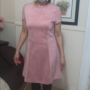 Pink Stretch Suede Dress